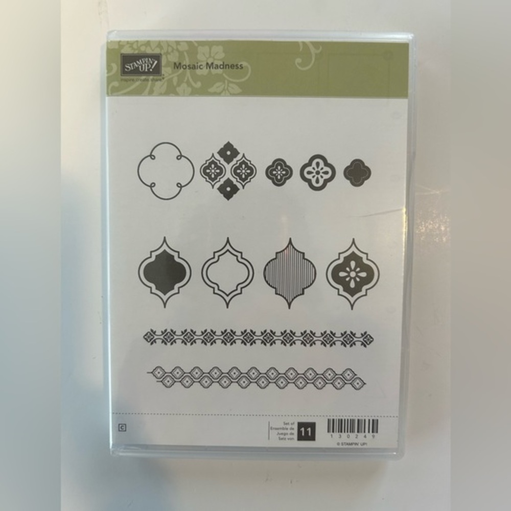 STAMPIN UP RETIRED MOSAIC MADNESS CLEAR MOUNT STAMP SET